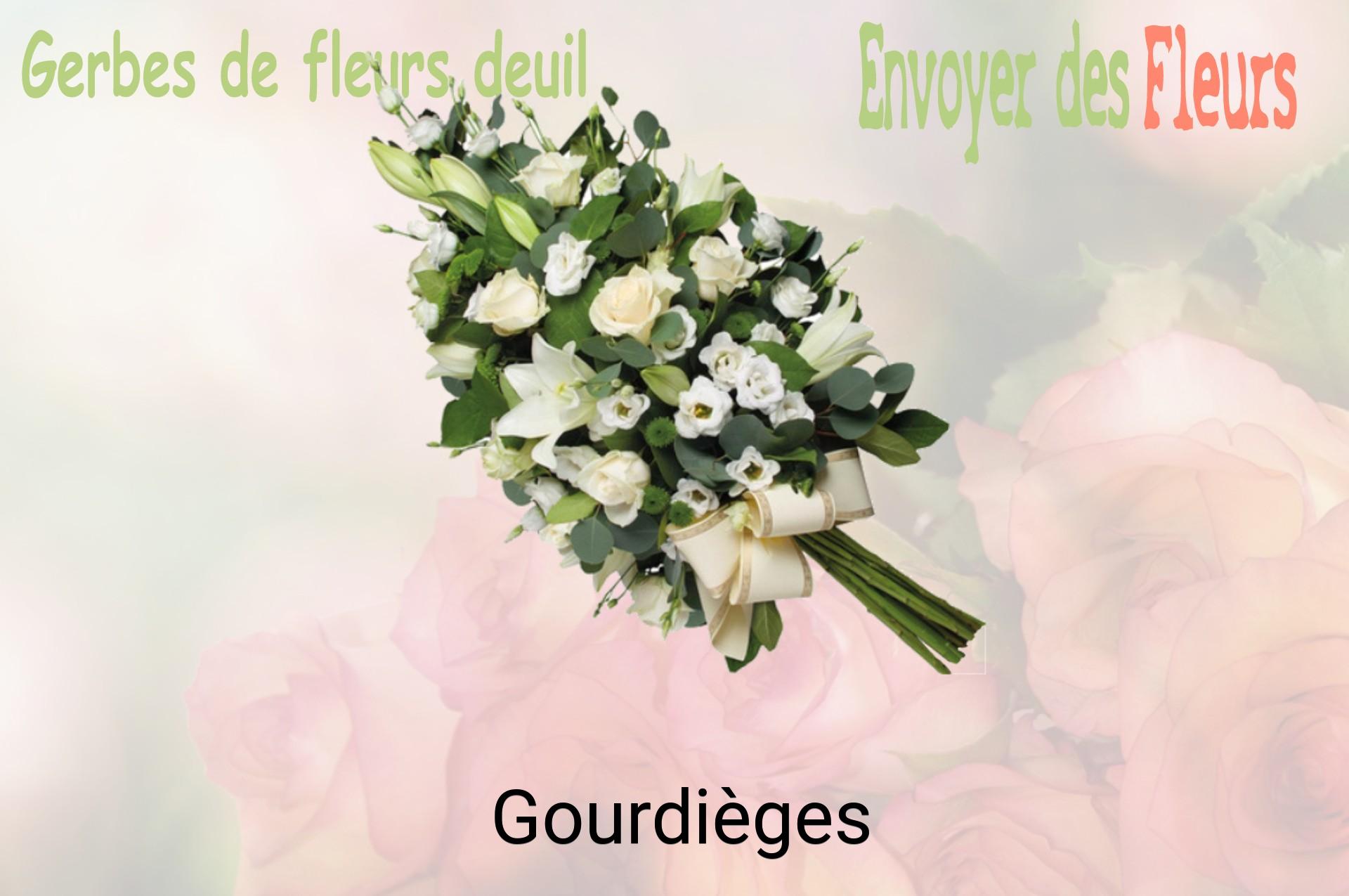 Gerbe de fleurs de deuil livrée à Gourdièges